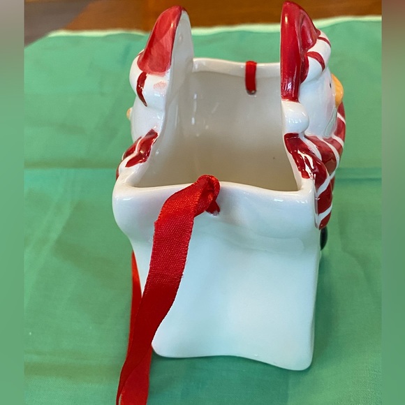 NWOT snowman, ceramic snowman dip serving dish with Santa spreading knife - Picture 8 of 8